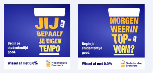 Introductieweken studenten: kies voor zebra drinken.